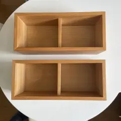 無印良品 壁に付けられる家具 箱 オーク材 2個セット