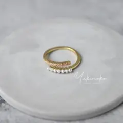R020 デザインリング プリンセス・ラヴ ゴールド オープンリング 指輪 i