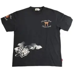 絡繰魂 雷神 和柄 Tシャツ XL