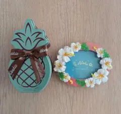 ホノルルクッキー　パイナップル　空き缶　　お菓子缶　ハワイ限定　ハワイ写真立て