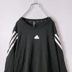アディダス　ラバーロゴ　ロンT 長袖カットソー　メンズ　古着