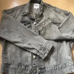 ZARA グレーブラック デニムジャケット