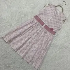 ARTLETTER ドット柄ワンピース ホワイト×ピンク 140 可愛い