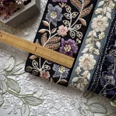 在庫限り超お買得セットインド刺繍リボン各1.5メートル太1メートル合計4.5m