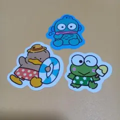 はぴだんぶい　スシロー　ピック　3点　けろっぴ　ペックル　ハンギョドン　日焼け