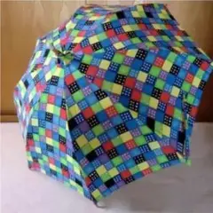 最終価格 新品未使用 青雨兼用傘 四角柄カラフルでかわいい