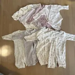 【まとめ売り】長袖ロンパース・カバーオールセット 50-60