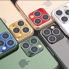 アイフォン11promax カメラ保護 お洒落 メタリックレンズ