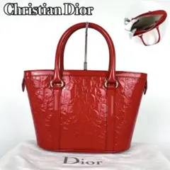 【美品】ディオール ハンドバッグ アルティメイト トロッター パテントレザー 赤