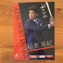 稲葉篤紀 クリアファイル 黒背景×赤ロゴ 大きいサイズ広告モデル 非売品
