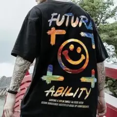 メンズ ニコちゃん ビッグサイズ Tシャツ ブラック