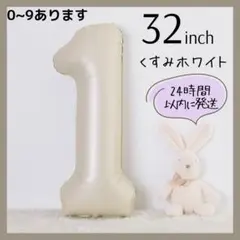 【１】くすみホワイト　数字バルーン　ナンバーバルーン　誕生日　お祝い　飾