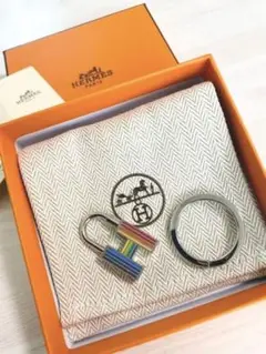 ❣️エルメス 新品 グレイズ レインボー カデナキーホルダー キーリング シルバー