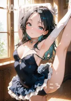 バレエ 美少女 可愛い コスプレ イラスト A4 ポスター M154:ぐらころ