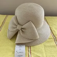 GRL リボン付き麦わら帽子 56cm