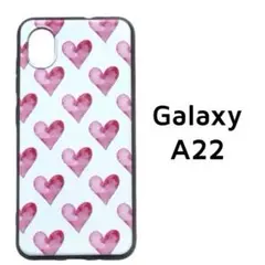 Galaxy A22 5G ケース レッド ハート柄
