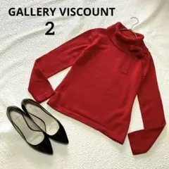 GALLERY VISCOUNT 2 タートルネックセーター 赤 リボン