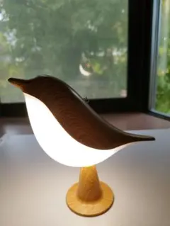 鳥型ランプ 木製／USB充電／LEDライト／ インテリアライト／癒しライト／新品