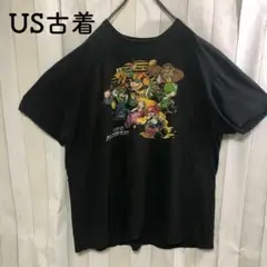 US古着Tシャツ黒　キャラT キャラクター　ゲーム　スーパーマリオ
