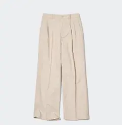 リネンブレンドタックワイドパンツ 67〜69cm ナチュラル