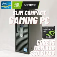 【省スペース】ゲーミングPC Core i5 GT1030 8GB 512GB