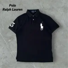 【トレンド】ラルフローレン　ポロシャツ　ビッグポニー　ブラック　チーフキーフ　M