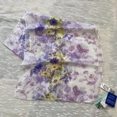 8-22.未使用！ムーンバット　フラワーモチーフ　ウォッシャブルシルクストール