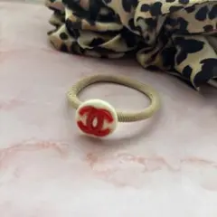 お盆休みSALE♥️ノベルティヘアゴム♥️レッド×ホワイト