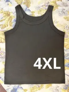 4XL 黒タンクトップ ノースリーブ【新品】リブ生地
