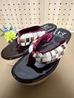あしながおじさん　厚底　下駄　トングサンダル（BY_8980664）　レッド　M