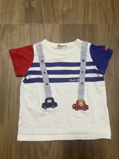 【ホットビスケッツ】ミキハウス ストライプTシャツ 80