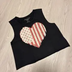 American Eagle黒ノースリーブTシャツ　ハート