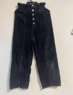 【即時発送】コーデュロイパンツ　ブラック　黒　ワイドパンツ　oneway