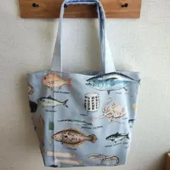 お値下げ　ミニトートバック ハンドメイド　寿司ネタ　魚柄