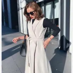 sheller シェリエ エレガンスウールジレ 完売色ピンクベージュ