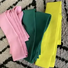 ハチマキ　ピンク、緑、黄色