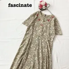 fascinate ファシネイト　レディース　半袖ロングワンピース　ベージュ