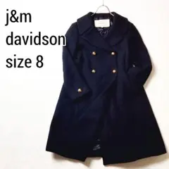 ju0026m davidson メルトンウールロングコート 8 S ネイビー 金ボタン