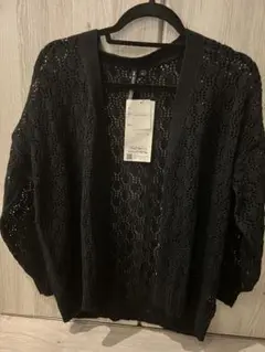 ブラック レース編み カーディガン 長袖　しまむら　hkworks london