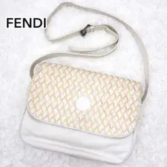 【希少】FENDI フェンディ オールレザー ショルダーバッグ ホワイト
