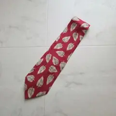 未使用品 renoma ネクタイ シルク 羽 赤
