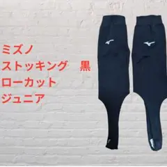 ミズノ 黒 ローカット　ストッキング　ジュニア　レディース　野球