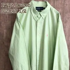 90s ラルフローレン Ralph Lauren BDシャツ 黄緑×チェック