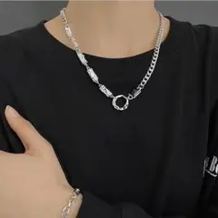 ストーン チェーン 【数量限定】ネックレス ユニセックス シルバー 個性的