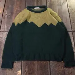 SP古着　９０sヴィンテージニット　グリーン　ウール　アクリル　Lオーバーサイズ