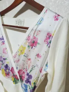 美品チェスティワンピース花柄カシュクール