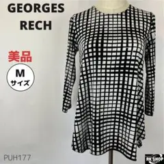 ジョルジュレッシュ トップス カットソー チュニック チェック柄 M モノクロ