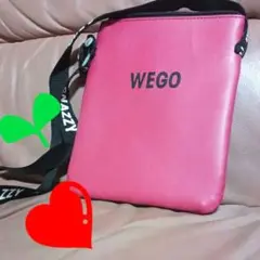 新品WEGO バッグ ポシェット合成皮革ピンク