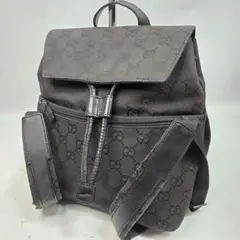 美品　GUCCI リュックサック　GG　キャンバス　ショルダーバッグ レザー