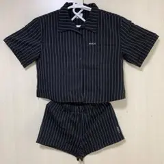 RVCA 黒白ストライプ セットアップ トップスS パンツXS